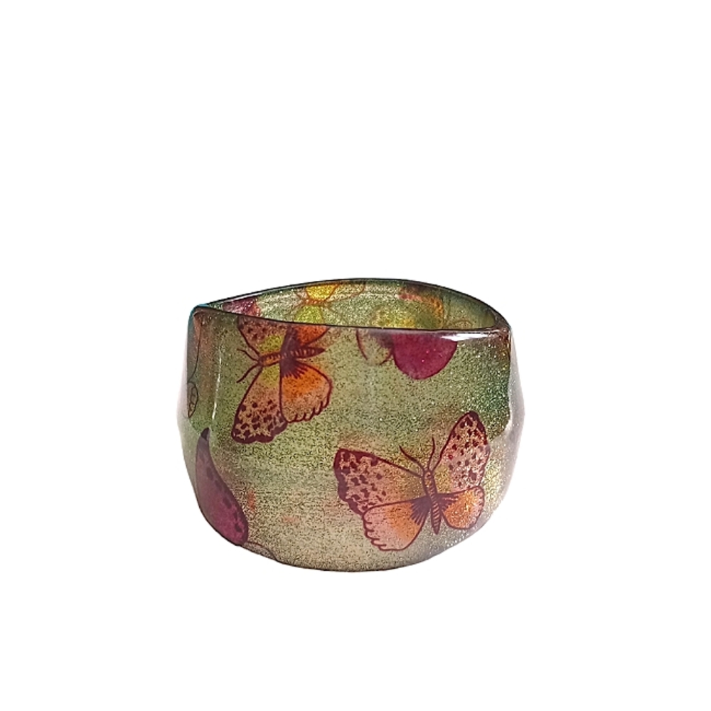 Green Shimmery Butterfly Bangle Bracelet